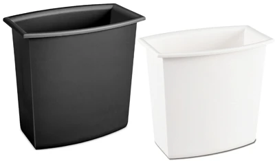 2.5 Gallon White Wastebasket - Space-saving Design For Home & Office