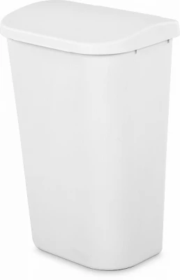 LiftTop Wastebasket, White, 11.3 Gallons