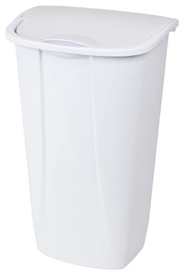 LiftTop Wastebasket, White, 11.3 Gallons