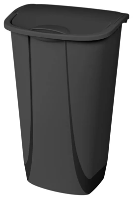 STERILITE Kitchen Wastebasket, Swing Top, Black, 11-Gal.