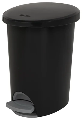 Ultra Step-On Wastebasket, Black, 2.6-Gal.