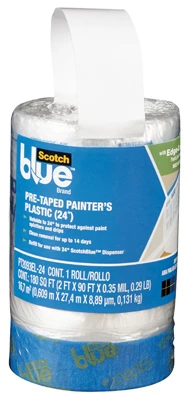 Painter's Plastic, Pre-Taped, 24 In. x 90 Ft.