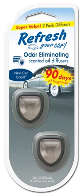 Car Air Freshener Diffusers, New Car Scent, 2 Pack