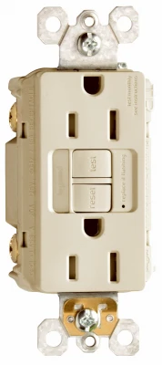 Pass & Seymour GFCI Receptacle/Night Light, 15A, Ivory