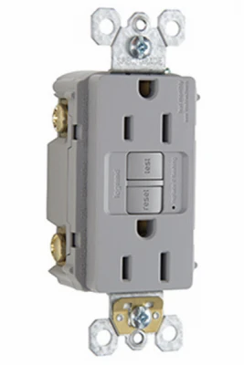 Pass & Seymour GFCI Receptacle/Night Light, Self Testing, 15A, Nickel