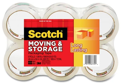 Moving & Storage Tape, 1.88 In. x 54.6 Yd., 6-Pk.