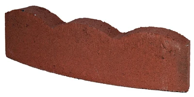 Red Curved Scallop Edger, 16 In. Classic Lawn Decor For Pathways And Flower Beds