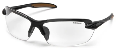 CARHARTT Spokane Safety Glasses, Clear Lens/Black Frame