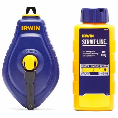 Strait-Line 100 Ft. Speed Line Chalk Reel + Blue Chalk, 4 oz.