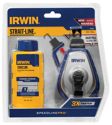 Strait-Line 100 Ft. Speed Line Chalk Pro Reel + Blue Chalk, 4 oz.