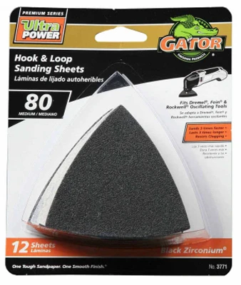 Hook & Loop Sandpaper, 80-Grit, 3 In., 12-Pk.
