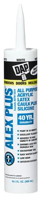 Alex Plus Acrylic Latex Caulk, White, 10.1 oz.