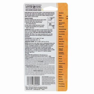 Clear Silicone Sealant, 2.8 Ounce Tube, Waterproof and Flexible Caulking
