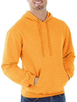 Safety Orange Hooded Fleece Sweatshirt, Cotton and Polyester Blend, Medium Size