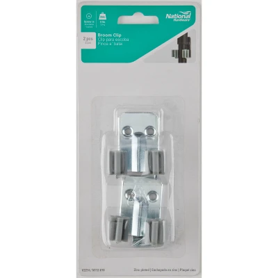 Broom Clips, Zinc, 2-Pk.