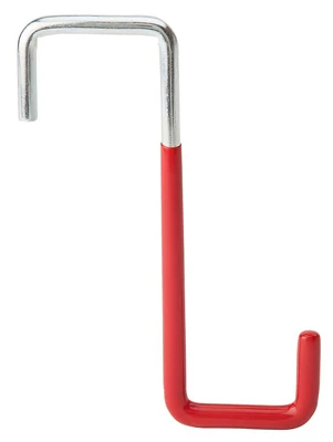 Rafter Hook, Red Vinyl Coated, 6 In.
