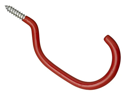 Bike Hook, Red, Vinyl Coated, 6.5 In.
