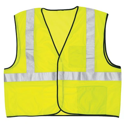SAFETY WORKS Safety Vest, Class 2, Lime Green Mesh