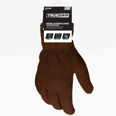 Extra Large Winter Gloves, Suede Leather Grain Deerskin, 40 Gram Thinsulate Insulation, Fleece Lining