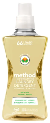 Naturally-Derived 4X Concentrated Laundry Detergent, Free & Clear, 53.5 oz. 66 Loads