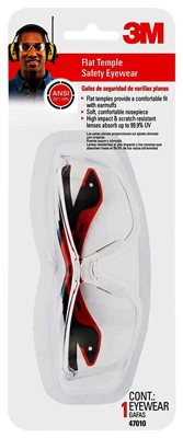 Safety Glasses, Black/Red
