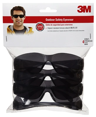 Safety Eyewear, Gray, 4-Pk.