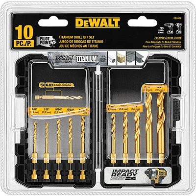 10-Pc. Titanium Impact Drill Bit Set