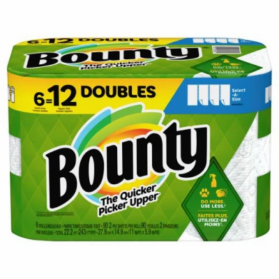 Select-A-Size Paper Towels, White, 6 Double Rolls