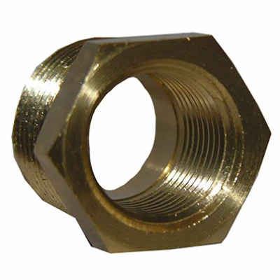 Pipe Fitting, Reducing Hex Bushing, Lead Free Brass, 1/2 Male x 3/8 In. FPT