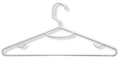 Plastic Hangers, Brilliant White, 15-Pk.