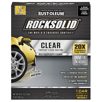 RockSolid Floor Polycuramine Top Coat, Clear High Gloss, 70 oz.