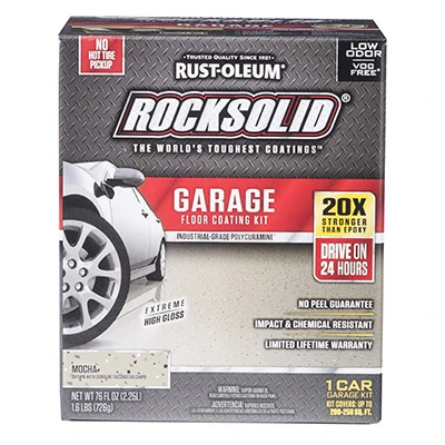 Rocksolid Garage Floor Coating Kit, Mocha, 200-250 Sq. Ft. Coverage