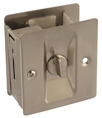 Pocket Door Latch, Satin Nickel