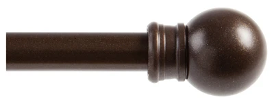 Fiona Cafe Curtain Rod, Bronze, 7/16" Diameter, Adjustable 28 To 48 Inches