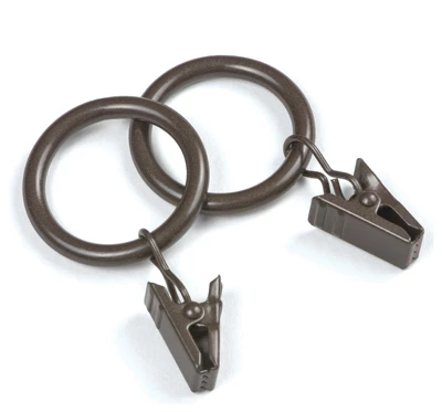 Curtain Ring Clips, Brown, 14-Pk.