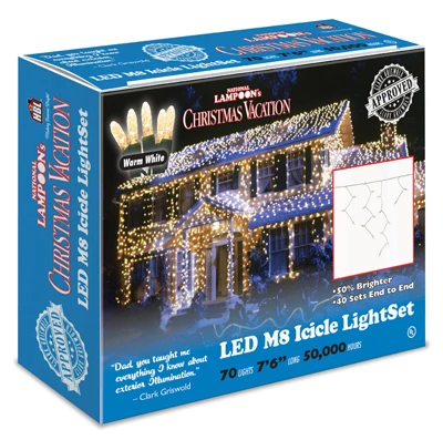 National Lampoon's Christmas Vacation Icicle Light Set, Commercial Grade, Warm White LED, 70-Ct.