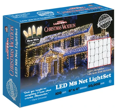 Commercial Grade Warm White LED Net Light Set, 100 Count, Griswold Approved