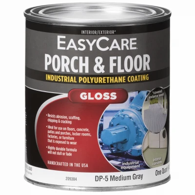 Porch & Floor Gloss Polyurethane Enamel, Interior/Exterior, Medium Gray, 1 Qt.