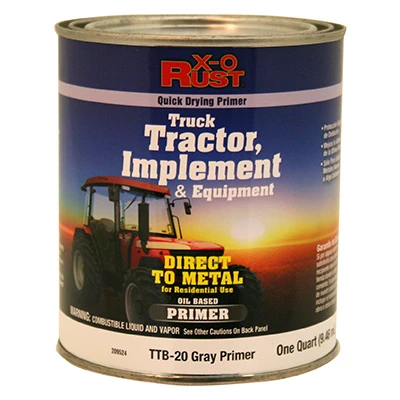 Rust-Preventative Oil-Based Direct-To-Metal Brush-On Primer Gray 1 Quart for Truck Tractor Implement and Equipment