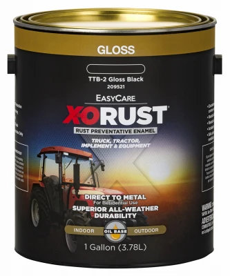 Rust Preventative Paint and Primer Gloss Black Direct to Metal for Trucks Tractors Implements Equipment 1 Gallon