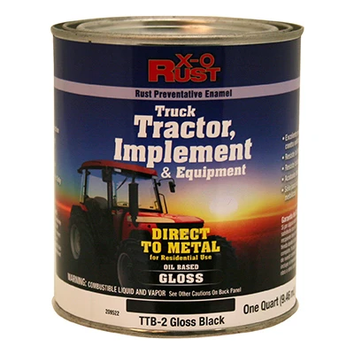 Rust-Preventative Gloss Black Paint and Primer for Metal Trucks, Tractors, Equipment, 1 Quart