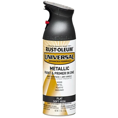 Universal Paint & Primer Metallic Spray Paint, Soft Iron, 11-oz.