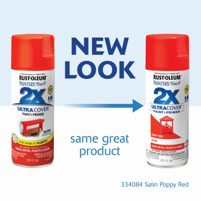 Painter's Touch 2X Satin Poppy Red Spray Paint 12 Ounce Can