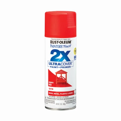 Painter's Touch 2X Satin Poppy Red Spray Paint 12 Ounce Can