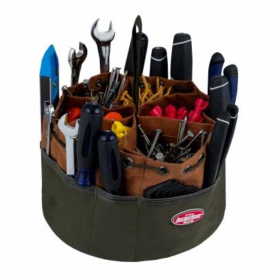 Canvas Parachute Bucket Tool Bag, 19 Pockets