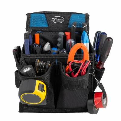 Electrician's Pouch with Multiple Compartments and Durable Construction for Tool Storage