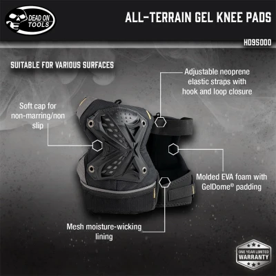 Gel All-Terrain Knee Pad with Adjustable Straps for Comfortable Protection