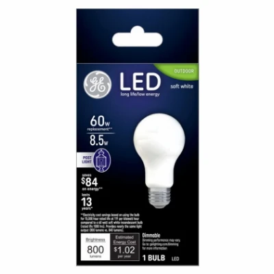 LED Light Bulb, Warm Soft White, 800 Lumens Brightness, 8.5 Watt Energy Efficient