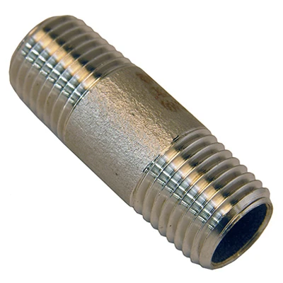 Stainless Steel Pipe Nipple, 1/4 Inch X Short, Type 304, 150 Lb Rated