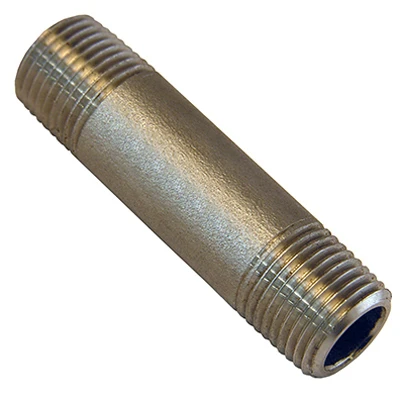 Stainless Steel Pipe Nipple, 1/8 Inch X Short, Type 304, 150 Lb Rated